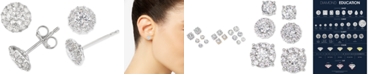 Macy's Diamond Cluster Stud Earrings (1 ct. t.w.) in 14k White Gold